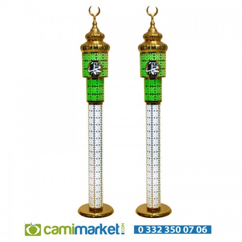 Lüks Kubbeli Gold Cami Şamdan